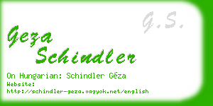 geza schindler business card